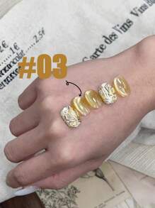 MISS SHAKA 10ml 深秋之恋猫眼凝胶指甲油新款流行闪粉金色瓷白色玻璃珠猫眼美甲美甲用品圣诞指甲 - 彩色 - 查看 18