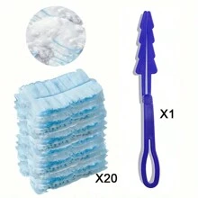 1 套静电除尘掸，手柄 + 一次性替换掸布，3 英尺加长手柄，一次性掸子替换装，静电掸布替换装，家用除尘刷，手持式除尘和清扫刷，多功能掸子，适用于洗衣、电子产品、家具、百叶窗、吊扇、汽车、键盘、清洁用品、清洁小工具 - 彩色 - 查看 14