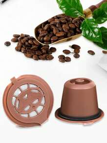 1 pièce Filtre à capsule de café réutilisable marron, retour à l'école - Tabac - Voir 2