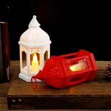 Candelabro vintage estilo minimalista europeo, linterna de vela LED estilo castillo, decoración de portavelas morisco