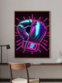 Abstract Neon Boxing Gloves Canvas Art,Portrait Orientation, Sports Gym Wall Painting,Canvas Wall Art,Wall Decoration,Artwork Decoration,Suitable For Living Room,Bedroom,Bathroom,Office Wall Decoration,Restaurant, Bar, Cafe,Mall Artwork Decoration,No Frame