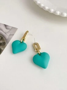 1 对金色心形耳环，简约时尚的欧美风格耳环，适合情人节、妈妈、母亲、母亲节、礼物 - 金黃色 - 查看 9