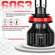 VCSZKXLY A Convenient And Practical Set Of H11 H4 9008 9007 LED Car Headlight Bulbs - Providing Your Vehicle With Charming Ultra Bright LED High/Low Beams, Dazzling White, 120000 Ultra-High Lumens (Also Compatible With H9 H7 H13 9003 9004 9005 9006) - H11 - View 3