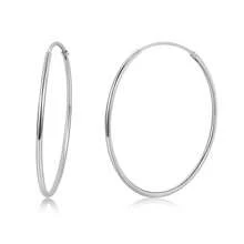 MDFUN 1 cặp bông tai tròn trơn bằng bạc Sterling 925, thiết kế thời trang thích hợp để đeo hàng ngày, quà tặng tiệc cho bạn gái, không gây dị ứng - trắng - Xem 14