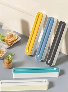 1pc Kitchen Cling Film Dispenser With Cutter, Plastic Food Wrap Roll Holder - Multi-Functional Plastic Cutter For Cling Film, Baking Paper, And Foil - Essential Kitchen Organizer For Food Preservation And Storage,For Christmas, New Year, Wedding, Birthday Party Gift, Kitchen Accessories, Kitchen Decor, Room Decor, Home Decor - One Size - View 3