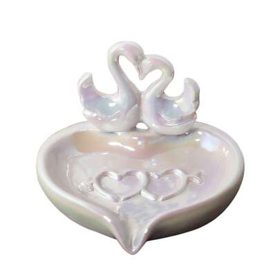 Ceramics Swan Soap Holder Soap Dish Self Draining Soap Dish Soap Box For Bathroom Kitchen Shower