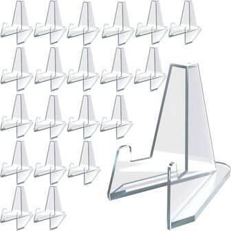 20pcs/40pcs Card Display Stand,Idol Badge Display,Anime Badge,Home Decorations,Acrylic Easel Card Display, Sports Card Holder, Graded Psa Card Display, Trading Baseball Card Stand, Card Slab Display, Sports Card Stand,Office Business Card