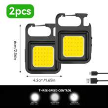1/2/3/10pcs COB Keychain Work Light, Flashlight With 4 Lighting Modes, Keychain Light Emergency Light, Bottle Opener, Mini Flashlight With Magnetic Base