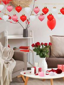 12 件情人节悬挂心形饰品 2.36 英寸心形树饰品情人节球饰品情人节树装饰和婚礼派对装饰品、母亲节圣诞树结婚周年派对装饰 - 彩色 - 查看 5