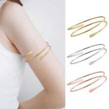 Punk Three Circle Armband Custom Fashion Bracelet Open Bracelet - Vàng - Xem 5