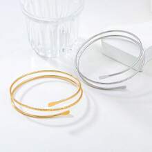 Punk Three Circle Armband Custom Fashion Bracelet Open Bracelet - Vàng - Xem 2
