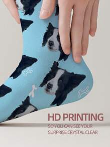 1 Pair Custom Face Socks, Custom Photo Sock, Custom Printed Socks, Personalized Funny Face Socks, Custom Picture Socks, Put Any Face On The Socks, Anniversary Gift - Multicolor - View 4