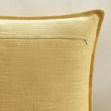 1 pièce Housse de coussin minimaliste de couleur unie pour canapé ou chevet à la maison - Jaune citron - Voir 6