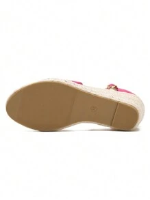 Sandalias de plataforma para mujer, sandalias de verano casuales de punta abierta y suela gruesa, cómodas con hebilla y tira de cuerda en la suela