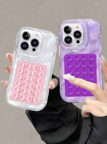 Set de accesorii pentru telefoane mobile "Înapoi la școală", format dintr-o piesă, compatibil cu iPhone, inclusiv huse pentru telefoane mobile, huse moi, huse pentru telefoane mobile cu suporturi și huse de protecție, ventuze din silicon pentru telefoane mobile - 24 de ventuze universale - Ventuze puternice cu suport lipicios - Utilizare multiplă a ventuzelor din silicon pentru telefoane mobile (husă transparentă pentru telefon mobil + ventuză roz deschis), impermeabile, rezistente la șocuri, anti-cădere, rezistente la zgârieturi - O husă pentru telefon mobil + ventuză roz deschis - Vizualizare 3