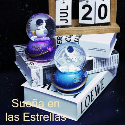 Esfera Bola de Cristal Musical con Astronauta, Decoración Espacial con Luz y Música, Ideal para Navidad, 13 cm de Alto, Diseño Original y Único, Regalos navideños, Regalos para reyes magos, regalo para niños, regalos divertidos, lampara para estudiante, lampara decorativa, Regalos aeronáuticos, Regalos para fiestas