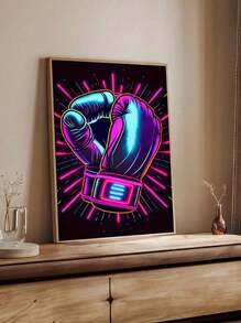 Abstract Neon Boxing Gloves Canvas Art,Portrait Orientation, Sports Gym Wall Painting,Canvas Wall Art,Wall Decoration,Artwork Decoration,Suitable For Living Room,Bedroom,Bathroom,Office Wall Decoration,Restaurant, Bar, Cafe,Mall Artwork Decoration,No Frame