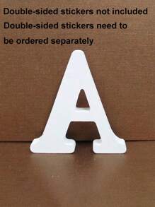 1/26pcs 3.14in White Uppercase English Letter Decor, DIY Craft, Wooden Home Wedding Decoration, Photography Prop, Valentine's Day & Christmas Decoration