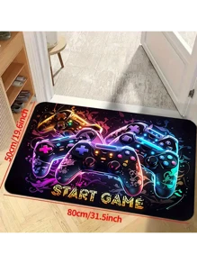 1 pièce Tapis de sol de zone de manette de jeu pour la chambre des garçons et les joueurs, tapis en polyester antidérapant et lavable en machine, tapis de sol de salle de jeux intérieure avec rembourrage en mousse, tapis à bas poils pour le salon, le bureau et la cuisine