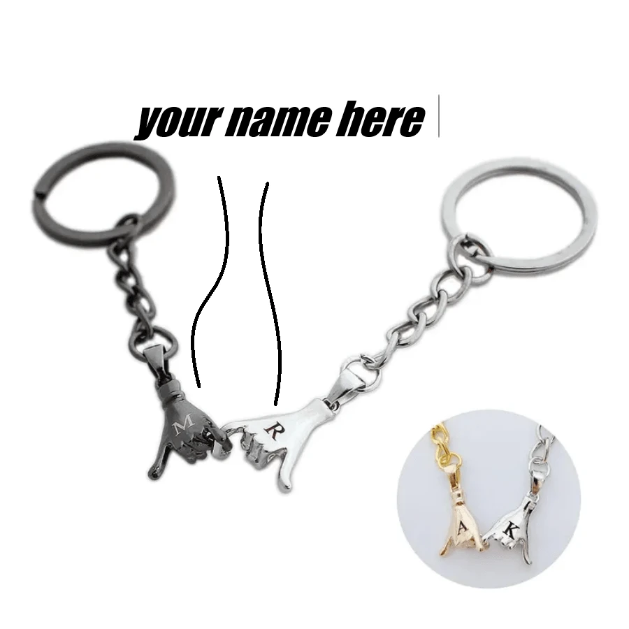 [ Niestandardowe ] Zestaw 2 par breloków do kluczy, które pasują do siebie, odpowiednie dla najlepszych przyjaciół lub BFF, breloki GF, odpowiednie dla kobiet i mężczyzn, breloki dla par, rocznice dla par, prezenty na Walentynki, najlepsze prezenty