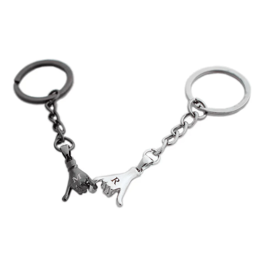 [ Custom ] A Set Of 2 Hand In Hand Matching Couple Keychains, Suitable ...