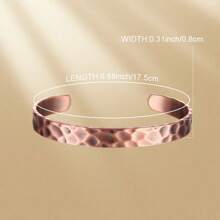 1pc Pure Copper Jewelry Set Adjustable Bracelet Hammered Finish Health Energy Arthritis