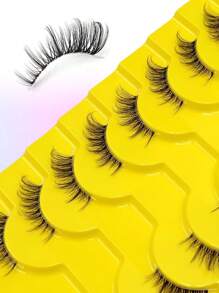 Asiteo 10 Cặp Mi Giả Nửa Mắt, Lông Mi Giả Nhẹ, Mềm Mại, Mịn Màng, Mỏng, Tự Nhiên, Mi Góc, Có Thể Tái Sử Dụng Cho Người Mới Bắt Đầu, Dùng Trang Điểm Hàng Ngày - Lông mi  mắt mèo - Xem 2