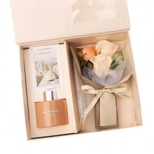Pampering Present Sets For Women With Translucent Present Box, Aromatherapy, Aromatherapy Card, Soap Flower Aromatherapy Kits - Champagne - View 1