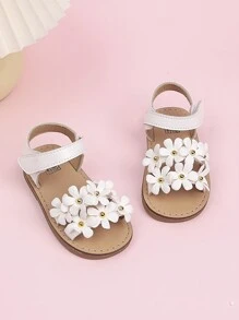 Girls Fashionable Fairy Style Sandals, Casual, Versatile, Lightweight, Suitable For Princess, Spring/Autumn - White - View 1
