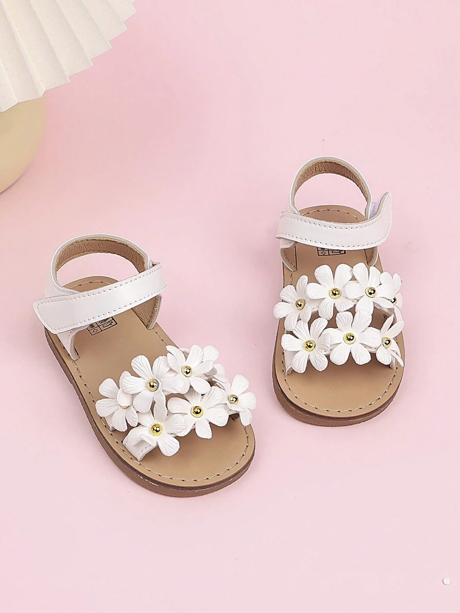 Girls Fashionable Fairy Style Sandals, Casual, Versatile, Lightweight, Suitable For Princess, Spring/Autumn - White - View 1
