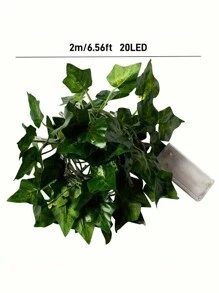 1 Green Ivy Leaf Fairy String Light, 20/50/100LED Battery Powered Artificial Flower Garland Vine, Plastic Material, With Switch Control, Suitable For Bedroom Wedding Party Holiday Decoration, Flower Theme, No Battery