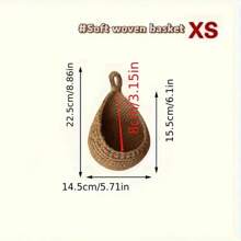 1PC Hand-Woven Basket Wall Kitchen Hanging Net Pocket Cotton Rope Water Drop Fruit Vegetable Storage Basket Home Organizer Tools - M - View 6