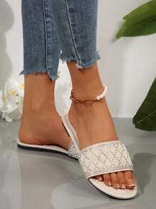 Sandalias planas para mujer, de moda, de alta gama, elegantes, cómodas, casuales, la mejor opción para las mujeres - Beis - Ver 4