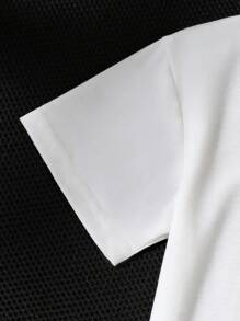 青少年男孩卡通印花短袖 T 恤和短裤 2 件套，夏季