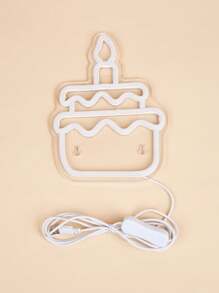 1 件 CAKE LED 霓虹灯标志霓虹灯标志适用于墙壁和桌面装饰发光标志 USB 供电霓虹灯标志适用于卧室儿童房酒吧婚礼派对装饰