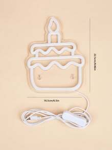 1 件 CAKE LED 霓虹灯标志霓虹灯标志适用于墙壁和桌面装饰发光标志 USB 供电霓虹灯标志适用于卧室儿童房酒吧婚礼派对装饰