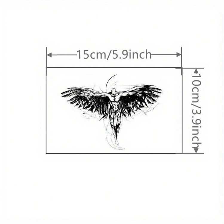 Magic Tattoo 防水临时纹身贴纸可持续 15 天 - 黑色 - 查看 3