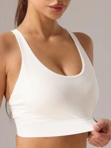 1pc Women's Stretchy Sports Yoga Bra, Suitable For Exercise And Outdoor Activities