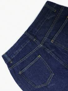 NVFelix Nouveaux jeans droits délavés polyvalents et décontractés pour femmes avec design de poches. Vêtements simples et multifonctionnels pour la rentrée scolaire