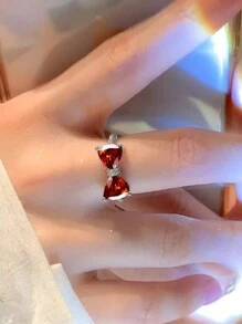 Vanel 1 Stück modischer silberner Schleife Design Kubikzirkonia Ring, Verlobungsring, Ehering, Versprechen Ring, Jahrestags-Geschenk Valentinstag, Mutter, Muttertag, Geschenk