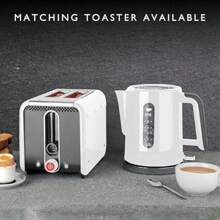 Dualit Studio Kettle | 1.5L 2.4KW Jug Kettle In White With Polished Trim | Dual Measuring Windows | Fast Boiling  Kettle | Patented Sure Pour Technology - White/Grey-1.5Litres - View 4