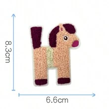 26 件可爱卡通动物和字母刺绣补丁，创意 DIY 用品，适用于铅笔盒、文具、姓名标签、背胶