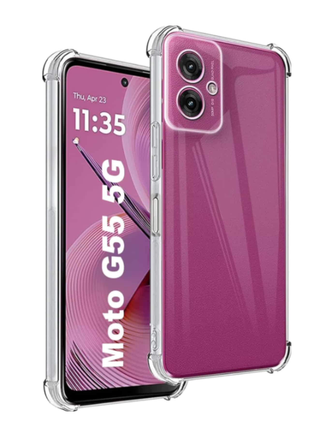 Protector Funda Transparente Acrigel Esquinas Reforzadas Compatible con Moto G55 5G - transparente - Ver 1