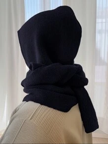 1 chiếc khăn choàng len giả sọc mảnh màu trơn đen/be/nâu/đỏ thời trang dành cho nữ, khăn choàng ấm áp thoải mái, thích hợp cho các buổi đi chơi hàng ngày vào mùa thu/đông - A - Xem 21