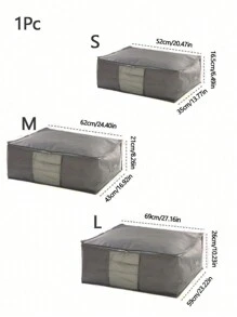 1 Bolsa de almacenamiento de edredón en gris oscuro, de gran capacidad para ropa, bolsa de clasificación de edredones, resistente al agua y a la humedad, equipaje para mudanza y embalaje, organizador de dormitorio