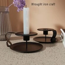 Vintage Rustic Small Iron Candle Holder, Tea Cup Shaped, Suitable For Aromatherapy Candle, Wedding Decor, Living Room And Bedroom, Luxury Decoration