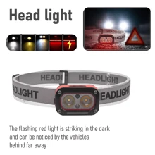 NetHong 2Pcs 800 Lumens LED Headlamp Headlight USB Rechargeable Head Torch Light - Silver - View 2