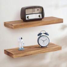 2 Stücke handgefertigte schwebende Regale, rustikales massives Holz Wandregal - einfacher Landhausstil Holzwandregal für Küche, Bad, Wohnzimmer, Schlafzimmer, Bauernhaus Raumdekoration - Verschiedenfarbig - Übersicht 1