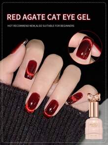 annies 10毫升/1支 秋冬红宝石猫眼指甲油凝胶，2025新款红宝石血红色新年红色玻璃仿珍珠固化凝胶，樱桃酒红色猫眼蝴蝶瓶美甲 - 彩色 - 查看 3