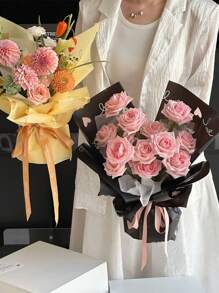 20/10 tờ giấy gói hoa in hình trái tim chống thấm nước, giấy gói bó hoa, vật tư cửa hàng hoa, giấy gói quà, giấy gói hoa hồng, thích hợp cho đám cưới, Ngày của Mẹ, lễ tốt nghiệp, sinh nhật, đồ thủ công tự làm, Ngày Valentine. - Nhiều màu - Xem 5